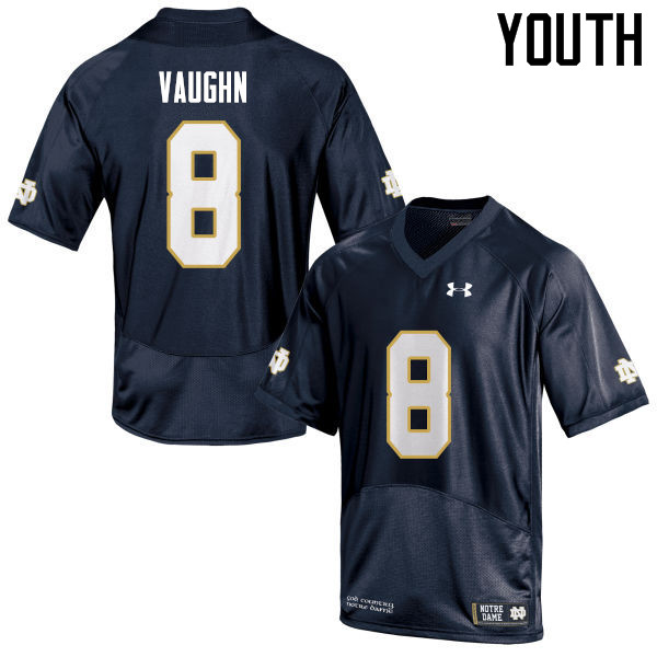 Youth #8 Donte Vaughn Notre Dame Fighting Irish College Football Jerseys Sale-Navy
